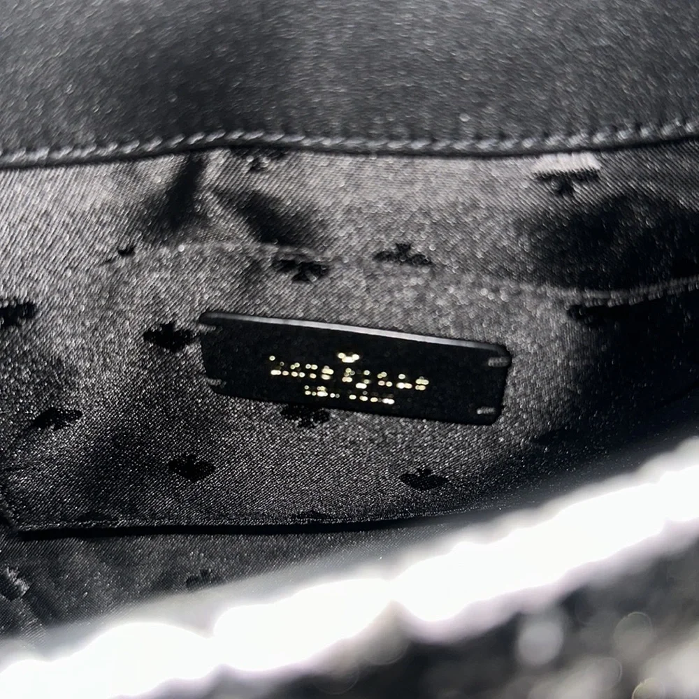 KATE SPADE-tweed Blk & Wht Natalia Flap Crossbody Shoulder Bag NWT - Picture 16 of 16